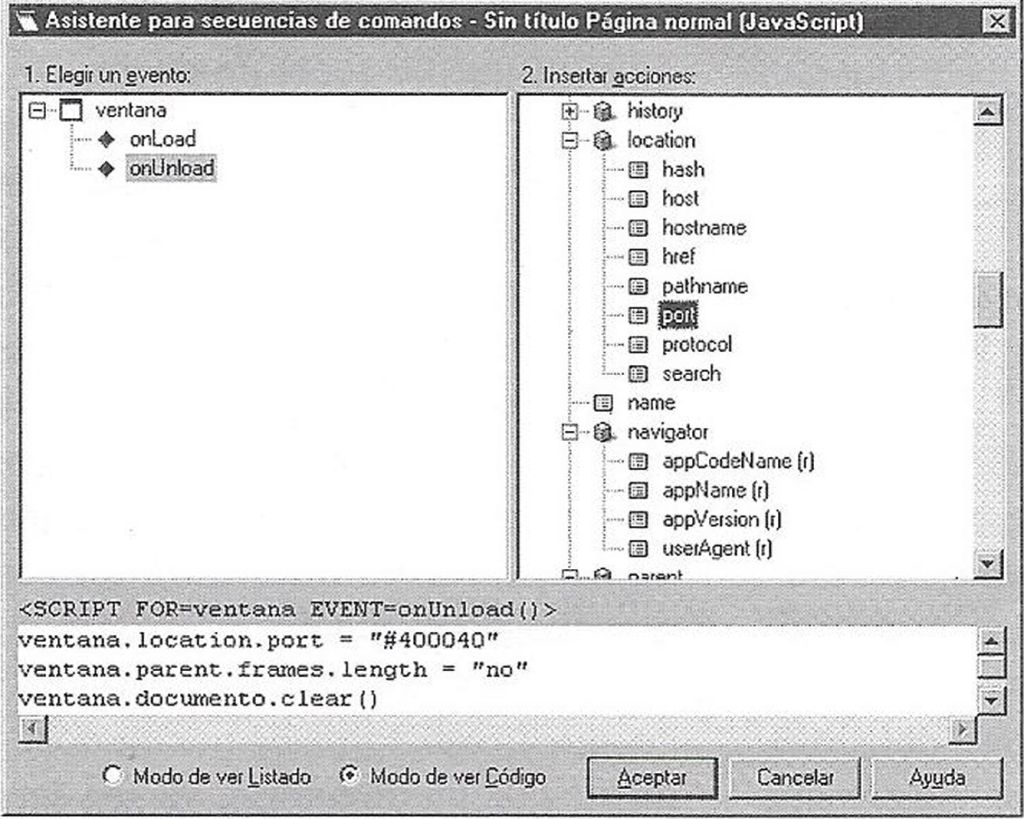 Pequeñas applets de JavaScript o VBScript