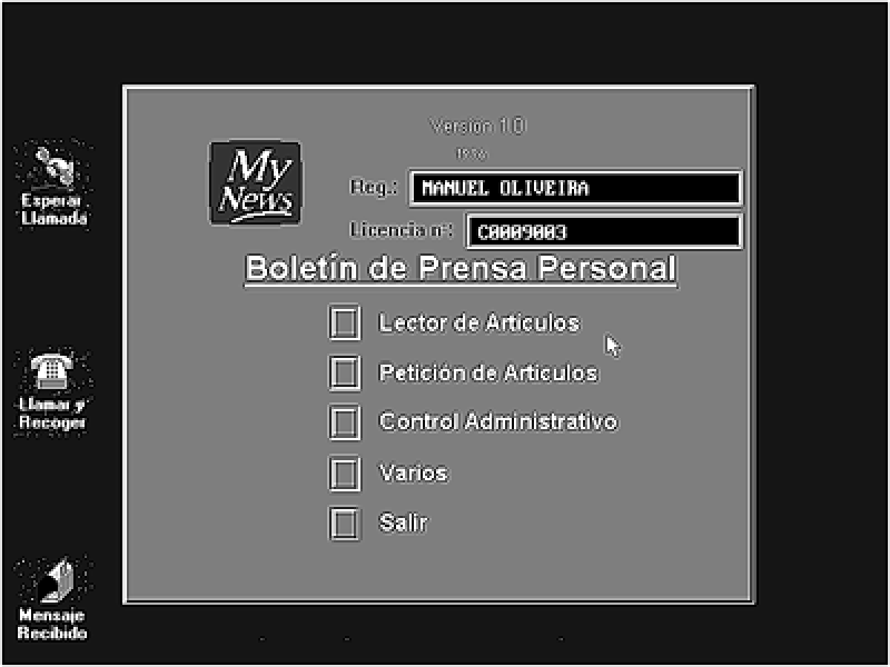 Menú principal de My News